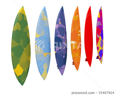 Surfboards isolated on white background - Stock Illustration [35407924 ...