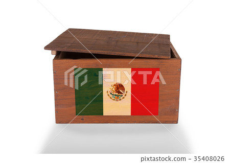 Wooden crate isolated on a white background 35408026