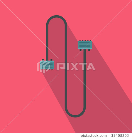 Cable wire computer icon, flat style Cable wire computer icon, flat style 35408203