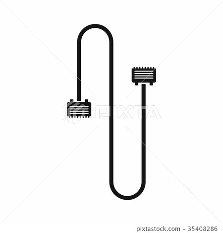 Cable wire computer icon, simple style 35408286