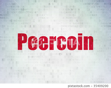 Cryptocurrency concept: Peercoin on Digital Data Cryptocurrency concept: Peercoin on Digital Data 35409200