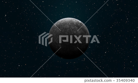 Planet Mercury. Outer space background. 35409340