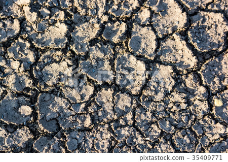 Dry fall ground with cracks 35409771