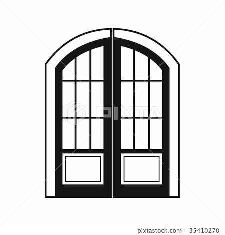 Double door icon, simple style 35410270