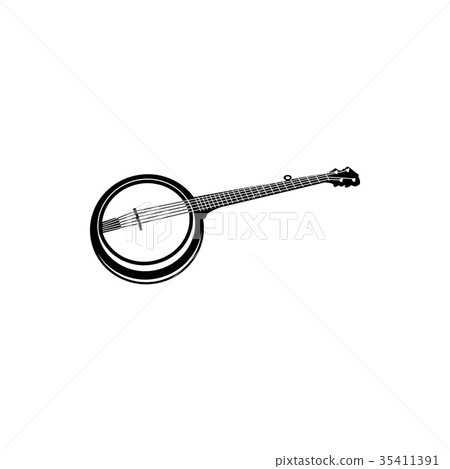 Banjo, folk music instrument icon Banjo, folk music instrument icon 35411391