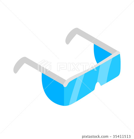 Safety glasses icon, isometric 3d style Safety glasses icon, isometric 3d style 35411513