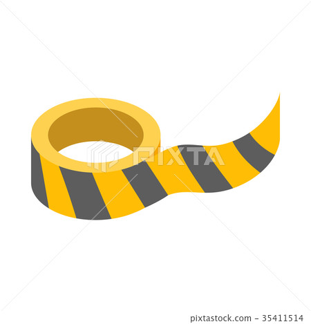 Roll of yellow barrier tape icon Roll of yellow barrier tape icon 35411514