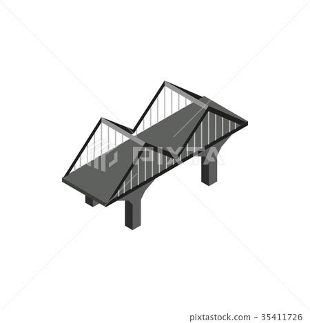 Black bridge icon in isometric 3d style - Stock Illustration [35411726 ...
