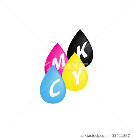 CMYK drops icon in isometric 3d style 35411857