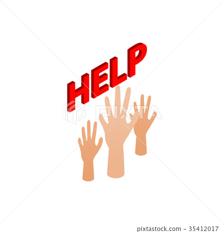 Help people icon, isometric 3d style Help people icon, isometric 3d style 35412017