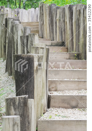 Wood Stairs in Nature Wood Stairs in Nature 35412290