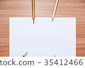 White line paper with pencil to plan your business 35412466