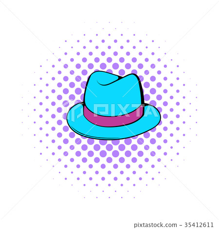 Men hat icon, comics style Men hat icon, comics style 35412611