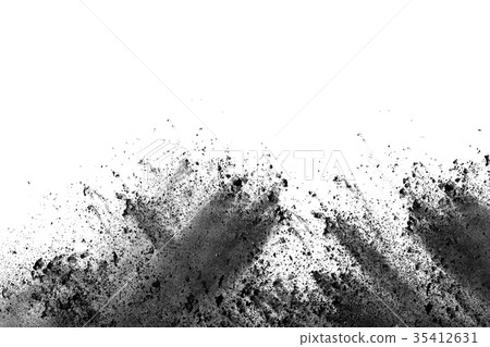 particles of charcoal on white background. particles of charcoal on white background. 35412631