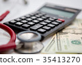 Calculator and stethoscope 35413270