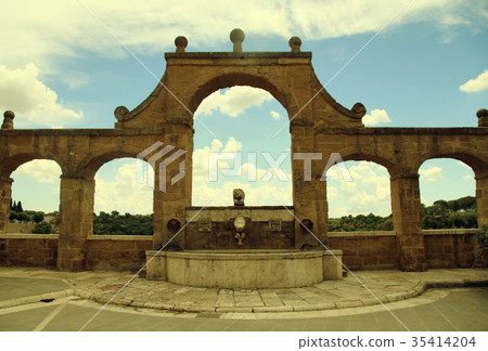 gorgeous architecture in medieval town Pitigliano 35414204