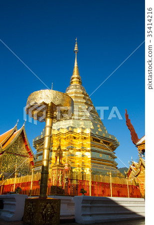 Golden pagoda,wat phra phat doi suthep at Thailand Golden pagoda,wat phra phat doi suthep at Thailand 35414216
