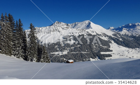 Gifer and Lauenenhorn. Snow covered mountains. Gifer and Lauenenhorn. Snow covered mountains. 35414628