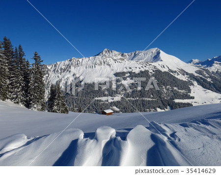 Winter landscape near Gstaad, Switzerland. Winter landscape near Gstaad, Switzerland. 35414629