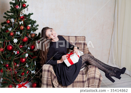 beautiful girl new year Gifts Christmas 35414862