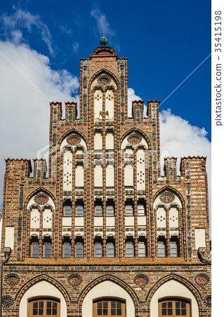 View to a historical building in Rostock, Germany View to a historical building in Rostock, Germany 35415198