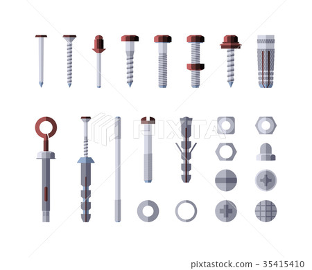 Metal hardware - modern vector isolated 35415410