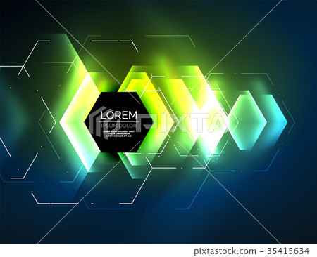 Digital techno abstract background, glowing Digital techno abstract background, glowing 35415634