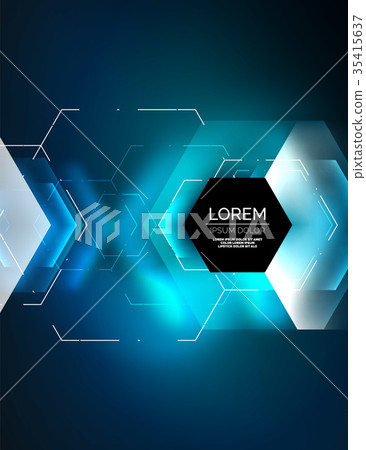 Digital techno abstract background, glowing Digital techno abstract background, glowing 35415637