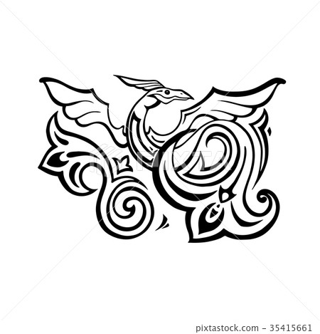 Dragon. Traditional Vector illustration. Ethnic 35415661