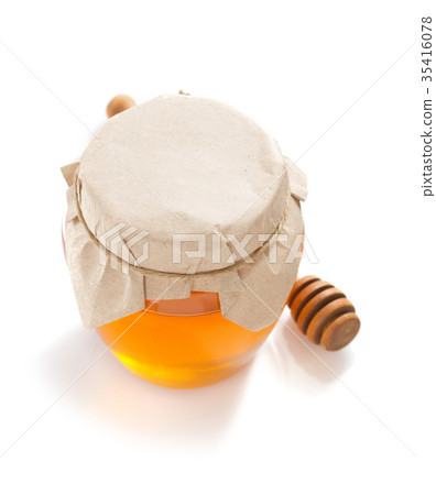 glass jar of honey 35416078