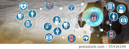 Administrator Accessing Patient Data Via Network 35416194