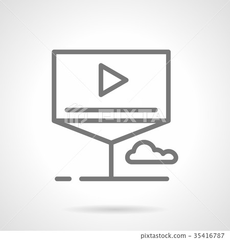 Video advertising campaign simple line vector icon 35416787