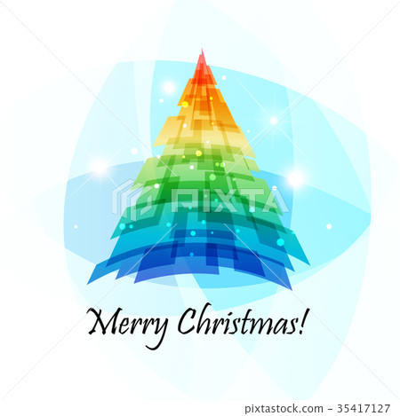 Geometric Christmas tree, vector card Geometric Christmas tree, vector card 35417127