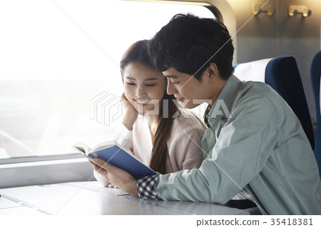 College student, friend, train College student, friend, train 35418381