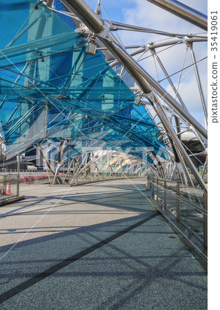 walk way on The Helix bridge in Singapore 35419061