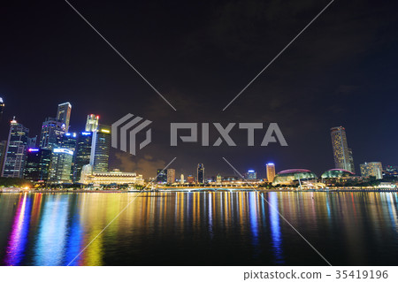 cityscape of Singapore city at night cityscape of Singapore city at night 35419196