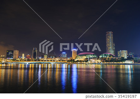 cityscape of Singapore city at night cityscape of Singapore city at night 35419197