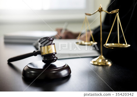 gavel and soundblock of justice law and lawyer working on wooden 35420342