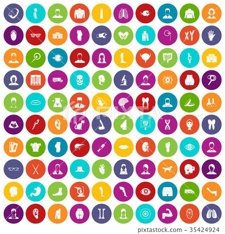 100 organ icons set color 35424924