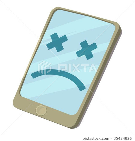 Broken smartphone icon, cartoon style 35424926