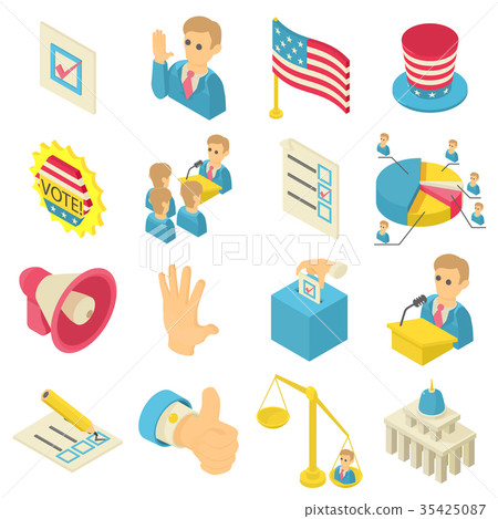 Election voting icons set, isometric style - Stock Illustration ...