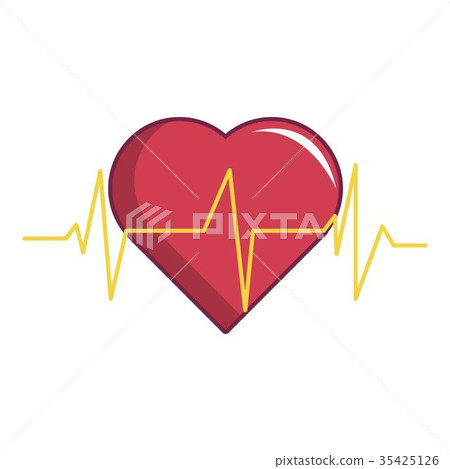 Heart beat icon, cartoon style - Stock Illustration [35425126] - PIXTA