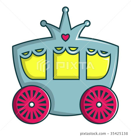 Princess carriage icon, cartoon style 35425138