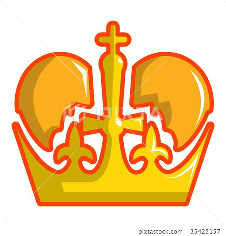 Monarch crown icon, cartoon style 35425157