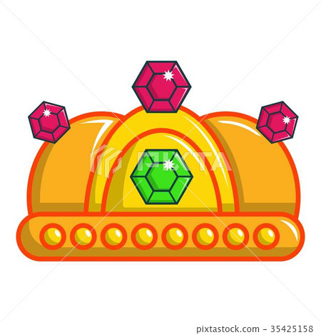 Ruby imperial crown icon, cartoon style 35425158