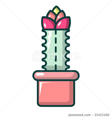 Schlumbergera cactus icon, cartoon style 35425260