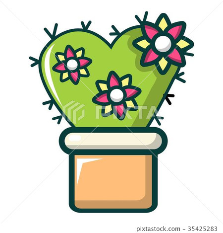 Love cactus icon, cartoon style 35425283