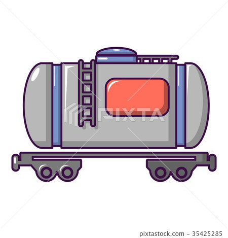 Gasoline railroad tanker icon, cartoon style Gasoline railroad tanker icon, cartoon style 35425285