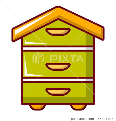 Hive for bees icon, cartoon style 35425402