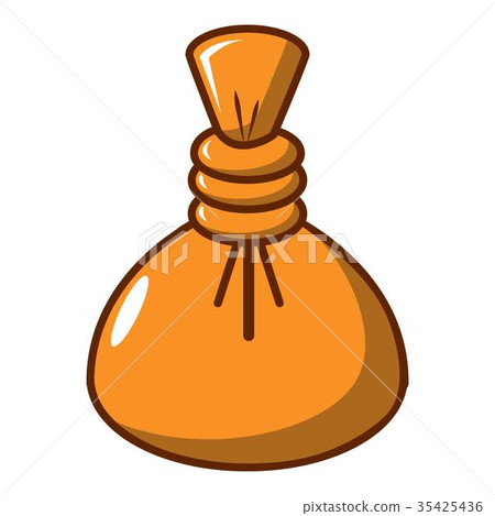 Herbal massage pouch icon, cartoon style Herbal massage pouch icon, cartoon style 35425436